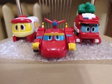 Figuras de acción Min Gogo Dino ABS para niños, juguete de transformación de dinosaurio para regalo, Deformación de coche, avión, REX, PING, VIKI, TOMO