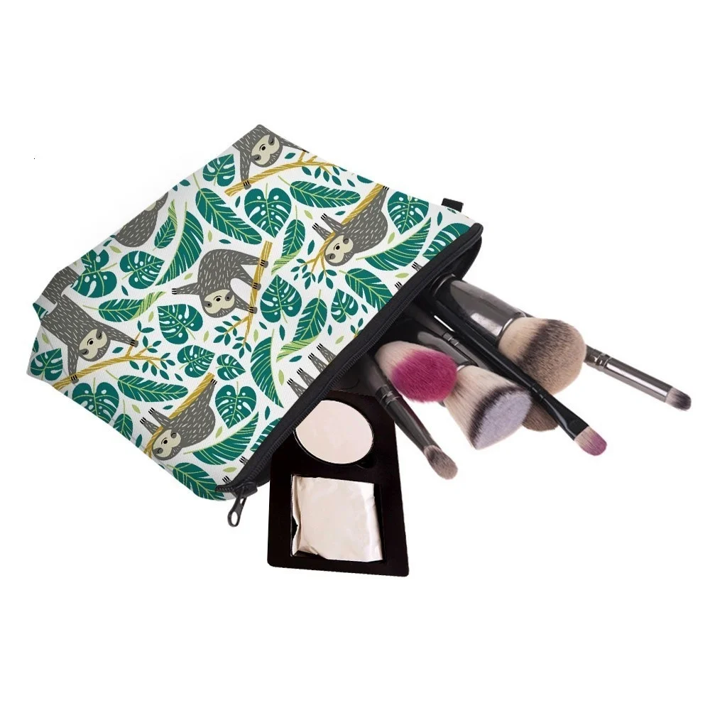 Cosmetic Bag Cosmetic Storage Bag Toiletry Bag Makeup Bag Cosmetic Case Sloth Abstract Art Cosmetic Bag Waterproof Printing Swanky Turtle Leaf Toilet Bag Style for Travel Makeup For Women