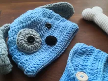 Accesorios de fotografía recién nacido, conjunto de disfraz de perro encantador, tejido para estudio de fotografía, ropa de fotografía, seguridad suave