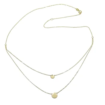 

Moderno Collar Doble de Oro Amarillo de 18k con Cadena Mini Forzada