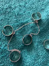 Anillos Pop Punk para hombre y mujer, cadena ajustable multicapa, cuatro anillos abiertos para dedos, de aleación, giratorios, regalo de fiesta