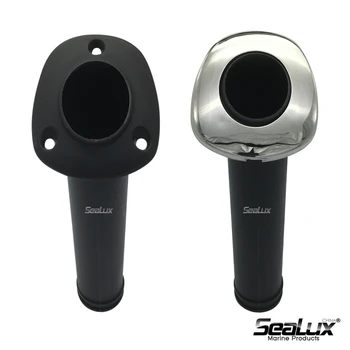 

Sealux Black Nylon Flush mount Rod holder Fish rod with Stainless Steel Cover UV Stabilized Material for Marine Boat Yacht Fish