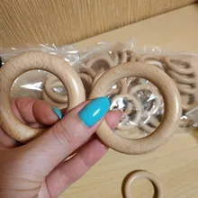 Lets Make-anillos de madera para dentición de bebé, roedores de madera de arce Natural de superficie lisa 98/70/55/40mm, sin Bpa, 50 Uds.