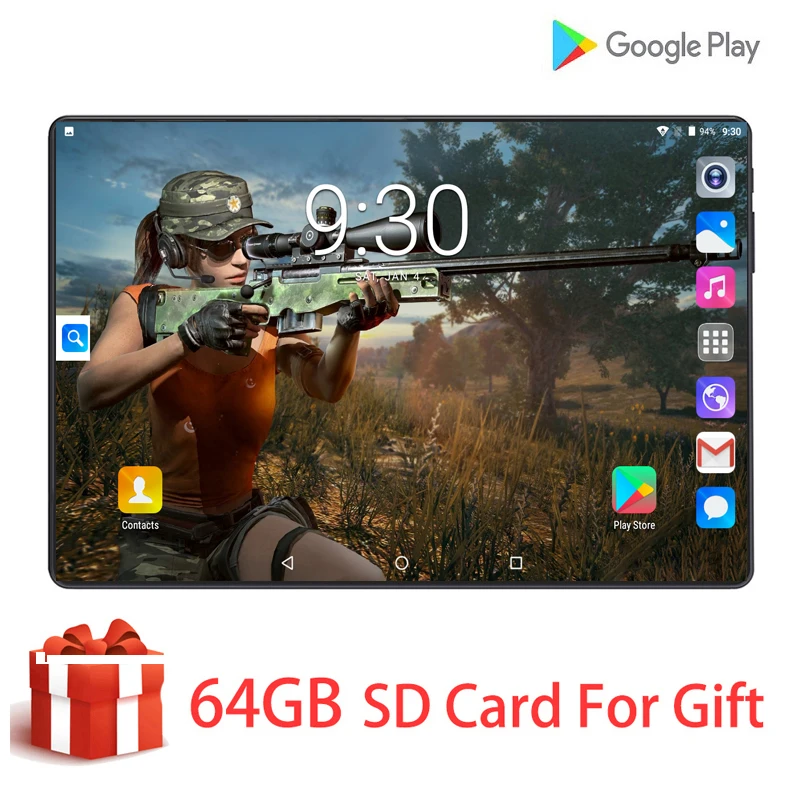 

6G+128G New Original 10 inch Tablet Pc Octa-Core 4G Phone Call Google Market GPS WiFi FM 10.1 Super Tablets Android 9.0 Pad