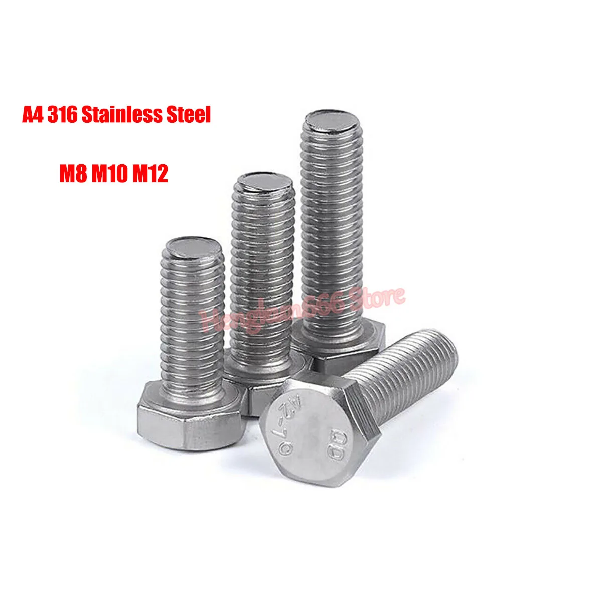 

M8 M10 M12 Marine Grade 316 Stainless Steel External Hex Hexagon Head Cap Set Screw Full Thread Hexagon Bolts DIN 933