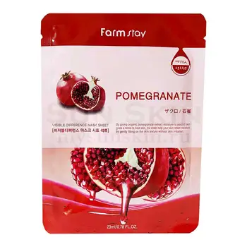 

Fabric face mask with natural pomegranate extract farmstay visible difference Pomegranate Mask Sheet