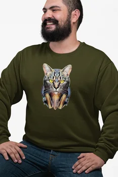 

Angemiel Wear Headset Cat Green Men 'S Sweatshirt