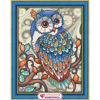 

Аж-1607 painting rhinestones 'совушка' 30*40 cm