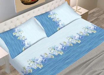 

Full bed sheets 100% cotton pattern C.N. Fancy New Roses color Sky Blue