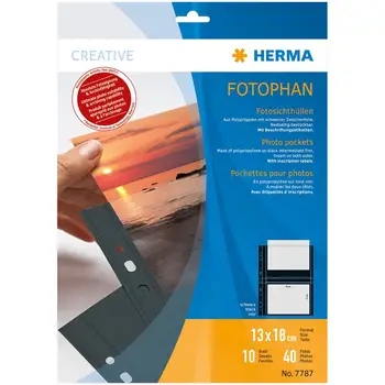 

Fotophan 13x18 black 10 sheets 7787 Herma6.35