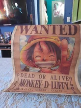 Figuras de acción de One Piece Bounty, pegatinas de pared con estampado de póster artesanal, película Vintage, Playbill, Luffy, papel tapiz de una pieza, 1 Uds.