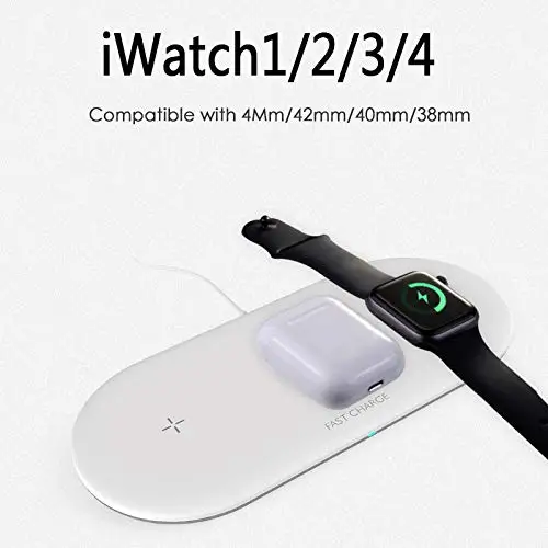 Фото 3 в 1 10 Вт Беспроводная зарядная станция Подставка для iPhone X XS Apple Watch Airpods док i xiaomi 3 в 1 10 Вт Беспроводная зарядная станция Подставка для iPhone X XS Apple Watch Airpods док i xiaomi