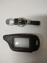 3 botones de cuero coche-estilo de cubierta para Starline B9 B6 A91 A61 Twage dos forma de sistema de alarma para coche llavero