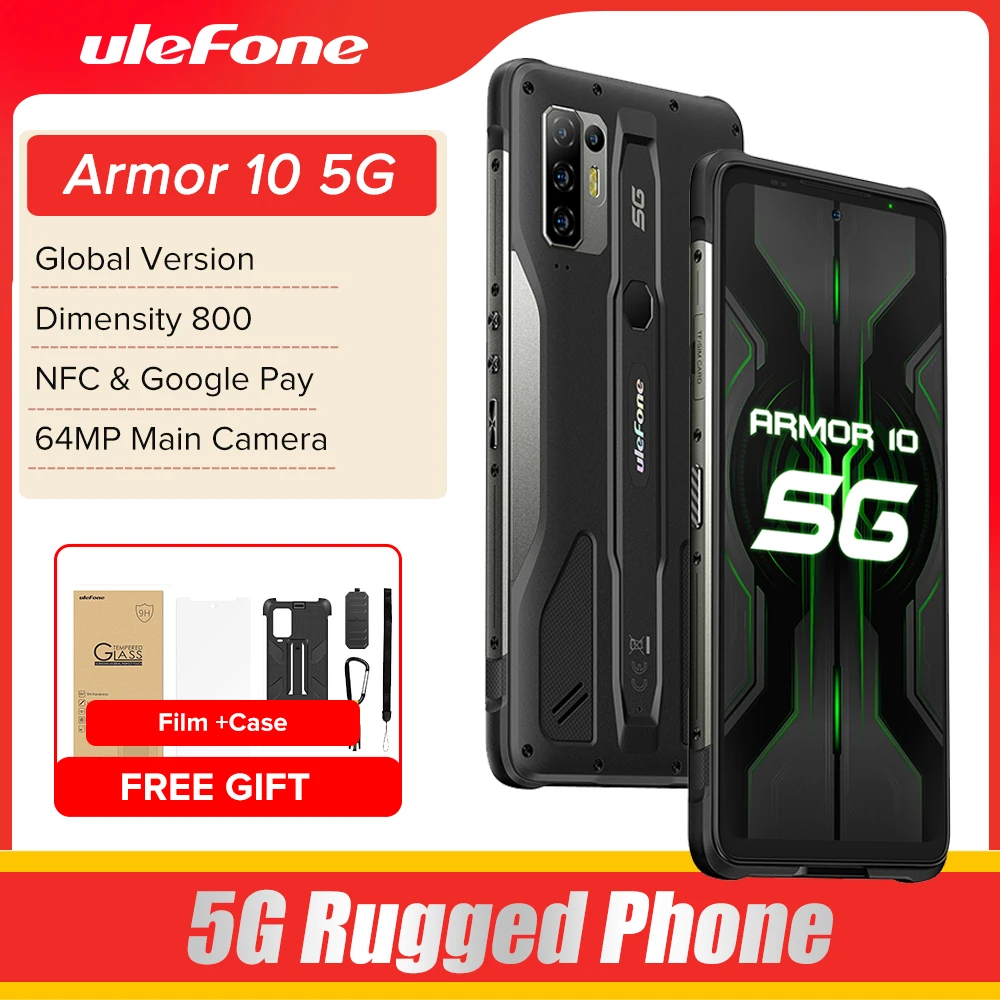 Ulefone Armor 10 5G Rugged Mobile Phone 8GB +128GB Android Waterproof Smartphone/IP68 IP69K/ 6.67"/64MP Camera Mobile Phones NFC ddr5 ram