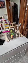 Perch-Stand Ladder Feeder Playground Bird Parrot with Wooden Platform Gym Cups Interactive-Toys