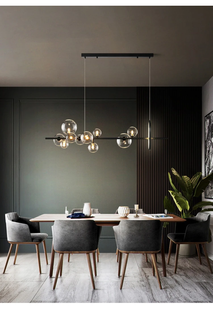 Nordic Postmodern Design LED Chandelier For Dining Room Kitchen Living Room Bedroom Ceiling Pendant Lamp Glass Ball G9 Light crystal chandelier