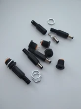 Female Jack Connector Plugs Screw-Nut Panel-Mount Power-Socket Plastic DC022 10PCS 5pairs