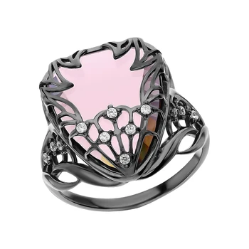

Silver ring with morganites and cubic zirconia sunlight sample 925