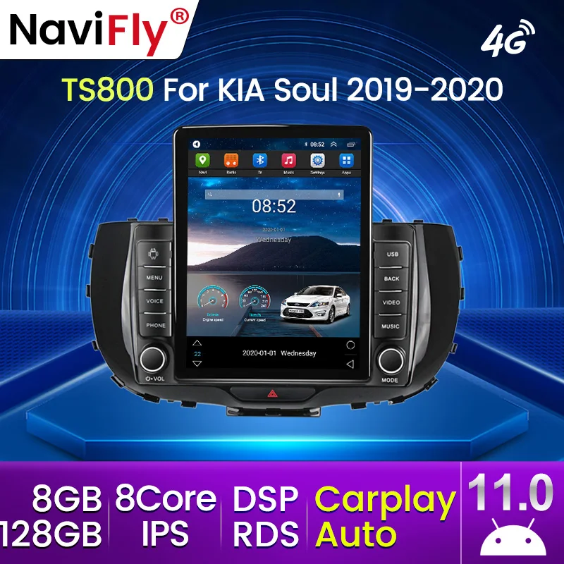 Android 11 Carplay 4G WIFI สำหรับ Tesla แนวตั้งรถวิทยุสเตอริโอสำหรับ