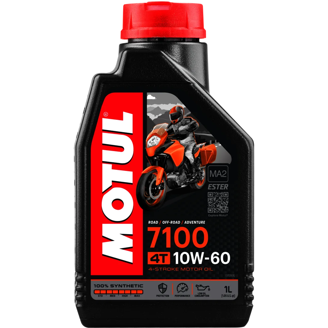 Motul 104100 Olio Motore Moto 7100 4T 10 W60 1Ltr Lubrificante Sintetico 100%