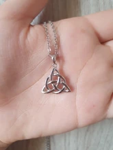 Joyería Vintage Triquetra Trinity collar de colgante de nudo collares y colgantes de Plata de Ley 925 para mujer (JewelOra NE101914)