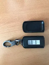 Funda de fibra de carbono para llave de coche, cubierta para MITSUBISHI OUTLANDER 3 Lancer 10 L200 ASX Colt Pajero sport ECLIPSE CROSS con llavero