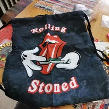 Mochila con cordón para hombre y mujer, morral con estampado 3D, estilo Harajuku, informal