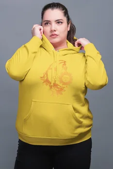 

Angemiel Wear Moon And Sun Yellow Women 'S Hooded Sweatshirt