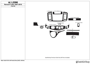 

Interior lining for Renault Trafic 2007-2010. Set L2396.