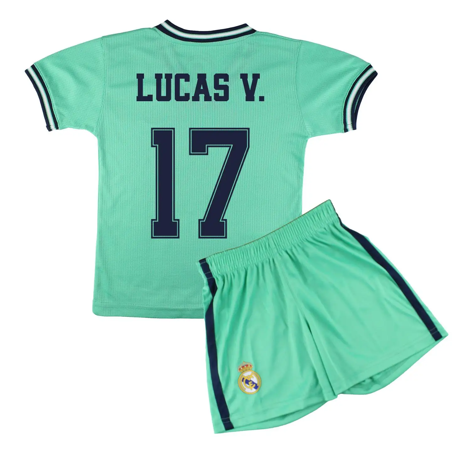 17 Lucas Vazquez Комплект Camiseta y Pantalón Infantil Tercera Equipación-Реал Мадрид-Реплика Autorizada-Jugadores - Цвет: 17 Lucas Vazquez