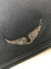 Alas decoradas bolso de un solo hombro de mujer casual moda desenfadada dos cadenas Bolsa Bandolera bolsos de cuero