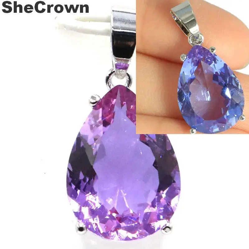 Polished Shiny Color Changing Alexandrite Topaz Zultanite Silver Pendant Earrings For Sister silver pendant
