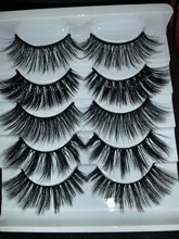 Pestañas postizas de pelo de visón, extensiones de pestañas postizas entrecruzadas naturales, maquillaje largo desordenado, extensión de pestañas postizas, herramientas de belleza, 5 pares