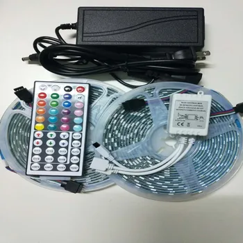 

LED Strip Light Waterproof 600LED 32.8ft RGB SMD 5050 LED Rope Lighting Color Changing Full Kit with 44 Key IR Remote Control