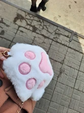 Bolso bandolera con cremallera y cadena con pata de oso para niña, monedero de felpa suave para niño pequeño, accesorios para bebé