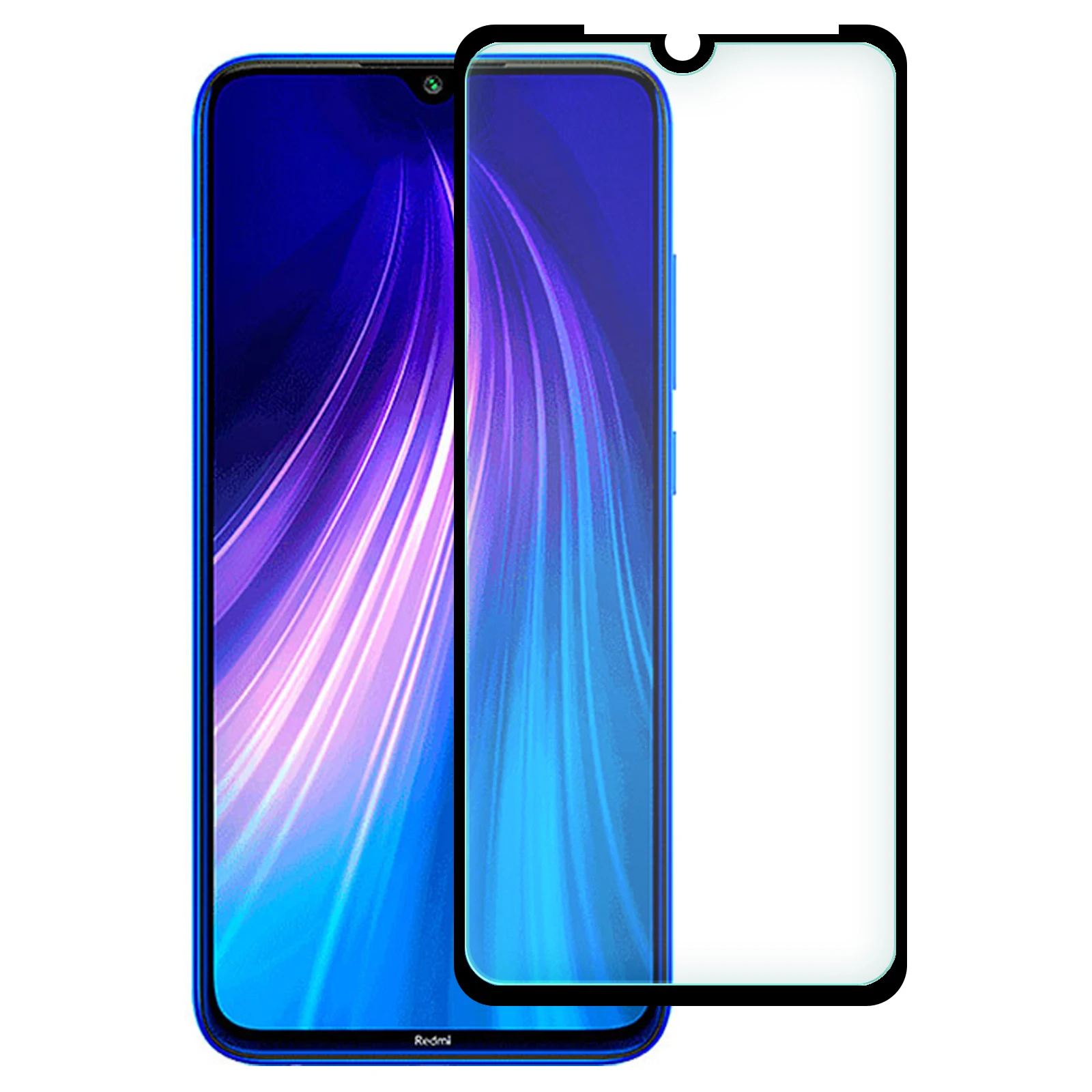 Протектор Стекло закаленное XIAOMI NOTE REDMI 4/4X/6/7/PRO/8 черного цвета - Цвет: Note Redmi 8