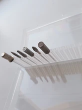 Caja de almacenamiento de plástico con 20 ranuras para broca de uñas, contenedor de cortadores para manicura, accesorios para uñas, herramienta artística