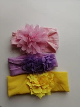 Diadema con lazo de flores para bebé recién nacido, cinta elástica para el pelo para niña pequeña, accesorios para el cabello para bebé