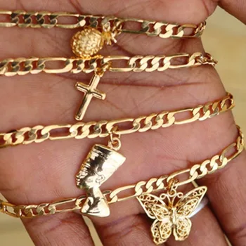 

Butterfly Anklets Bracelet for Women Pineapple Religious Anklets Bracelet for Women Men Gold Color Charm Bangle Anklets Jewelry