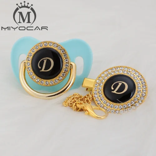 LD-7 6-18m MIYOCAR уникальный дизайн имя инициалы буквенные D прекрасный bling соска и пустышка Клип Набор BPA бесплатно пустышка bling уникальный дизайн LD - Цвет: LD-7 6-18m