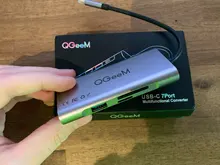 QGeeM 8 In 1 USB C Hub for Macbook Pro USB Hub 3.0 Adapter PD HDMI RJ45 TF SD 3.5mm Aux