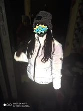 Puffer Jackets Coat Streetwear Reflective Women Winter Warm Night No AS262 Loose Fluorescent