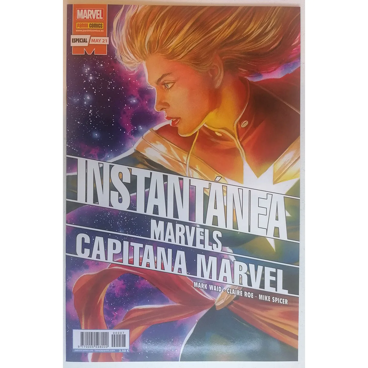 Istantaneo Marvel N. 8 Capitano Mar-Vel, Ed. Panini, Anno 2021, Autore Mark Waid, Fumetti Spagnolo, Tebeo, Meraviglie