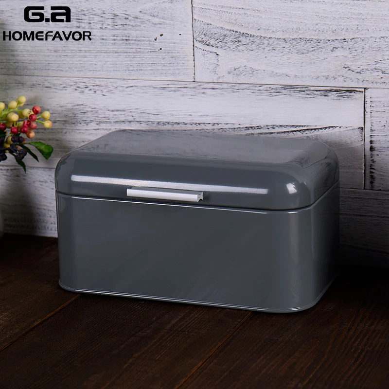 

Bread Bins Storage Boxes With Metal Galvanized Lid Snack Box Kitchen Food Containers Home Storage Accessories