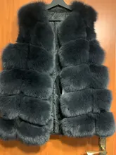 Vest Jacket Real-Fur-Coat Natural Winter Fashion Womens High-Quality Luxurious Fox-Fur