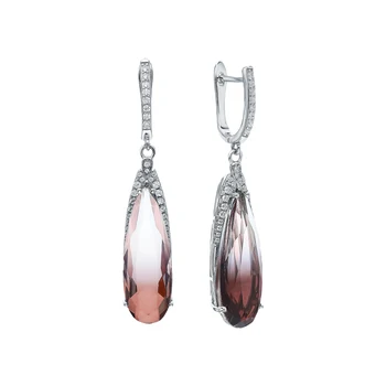 

Silver earrings with sitals and cubic zirconium sunlight sample 925