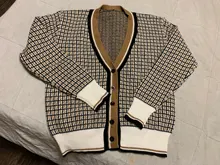 Oversize Cardigans Sweaters Checkered Plaid Colorfaith Fashionable Womens Spring Knitting