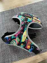 Dog-Harness-Vest Reflective Dogs Nylon Printed Adjustable for Small Medium Cats No-Pull