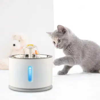 

2.4L Automatic Pet Cat Water Fountain With LED Electric Mute Water Feeder USB Drinker Bowl Pet Drinking Fountain Dispenser