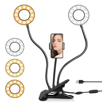 Online Universal Selfie Ring Licht Mit Flexible Handy Halter Faul Halterung Schreibtisch LED Ring Lampe Für Tiktok Foto Studio YouTube